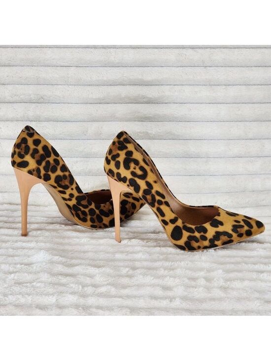 Bella Luna Shoes - Leopard Print High Heel Pumps Matching Colored Sole Fabio
